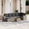 vidaXL Salon de jardin 8 pcs avec coussins gris r&eacute;sine tress&eacute;e