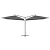 vidaXL Parasol double avec m&acirc;t en acier 250 x 250 cm Anthracite