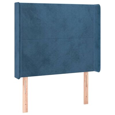 vidaXL Tête de lit avec oreilles Bleu foncé 83x16x118/128 cm Velours