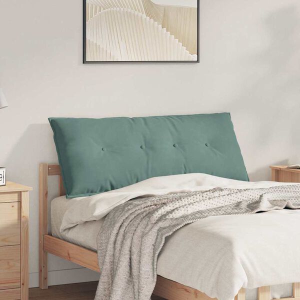 vidaXL Coussin de Dos Vert Mer 120 x 50 cm Tissu en velours c&ocirc;tel&eacute;