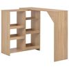 vidaXL Table de bar avec tablette amovible Ch&ecirc;ne 138x39x110 cm