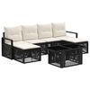 vidaXL Ensemble de canap&eacute; de jardin 7 pc Noir et blanc cr&egrave;me polyrotin