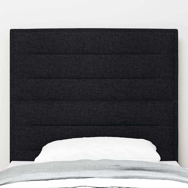vidaXL T&ecirc;te de lit LED avec des lumi&egrave;res &agrave; LED Noir 90 cm Polyester