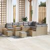 vidaXL Ensemble de canap&eacute; de jardin 12 pcs Beige polyrotin