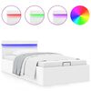 vidaXL Cadre de lit &agrave; rangement hydraulique sans matelas avec LED