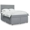 vidaXL Sommier &agrave; lattes de lit avec matelas Gris clair 160x200cm Tissu