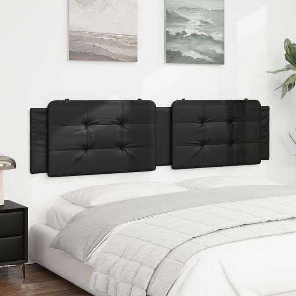 vidaXL Coussin de tête de lit Zadar noir 193 cm similicuir
