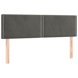 vidaXL T&ecirc;tes de lit Gris fonc&eacute; 144x5x78/88 cm Velours