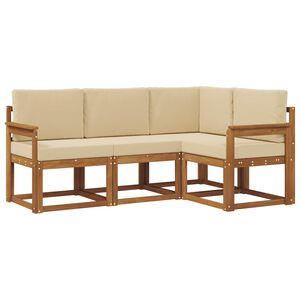 vidaXL Ensemble de canap&eacute;s d'ext&eacute;rieur 4 pc Naturel et Beige