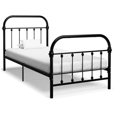 vidaXL Cadre de lit sans matelas noir métal 90x200 cm