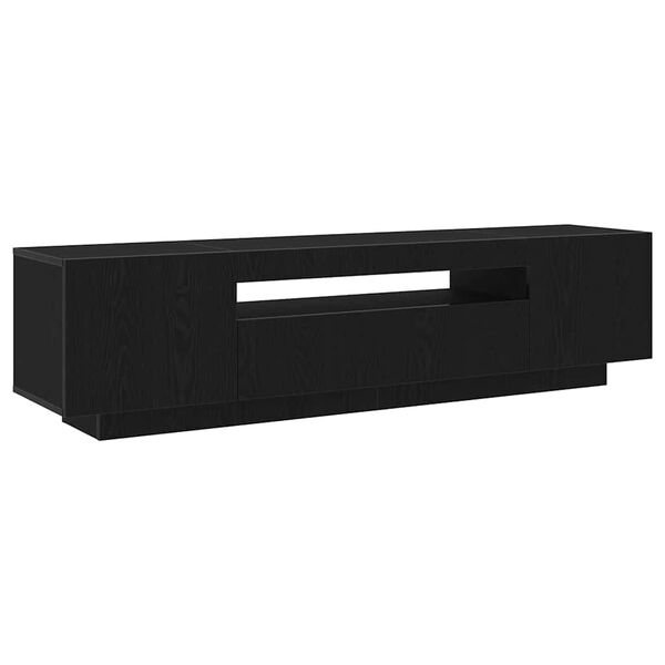 vidaXL Meuble TV Noir 160 x 35 x 40 cm Bois d'ing&eacute;nierie