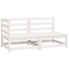 vidaXL Salon de jardin 2 pcs blanc bois de pin massif