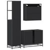 vidaXL Ensemble de meubles salle de bain 3 pcs noir bois d'ing&eacute;nierie