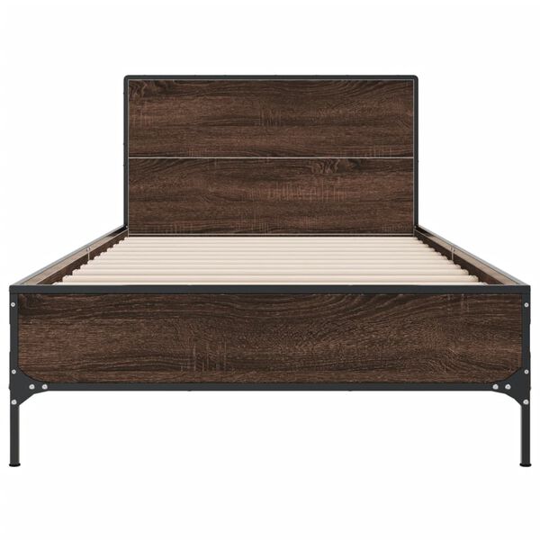 vidaXL Cadre de lit sans matelas ch&ecirc;ne marron 100x200 cm