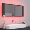 vidaXL Armoire de salle de bain &agrave; miroir LED Gris 100x12x45 Acrylique
