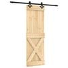 vidaXL Porte coulissante 70 x 210 cm Bois de pin massif (non trait&eacute;)