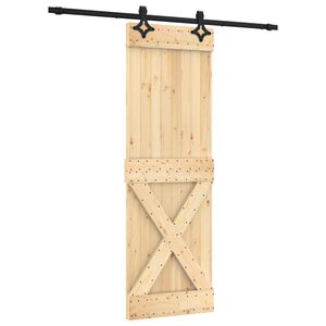 vidaXL Porte coulissante 70 x 210 cm Bois de pin massif (non trait&eacute;)