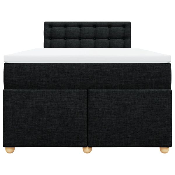 vidaXL Sommier &agrave; lattes de lit avec matelas Noir 120x200 cm Tissu