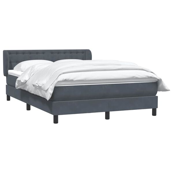 vidaXL Sommier à lattes de lit et matelas gris foncé 140x210cm velours