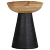 vidaXL Table d'appoint noir Ø37x45 cm bois de manguier massif