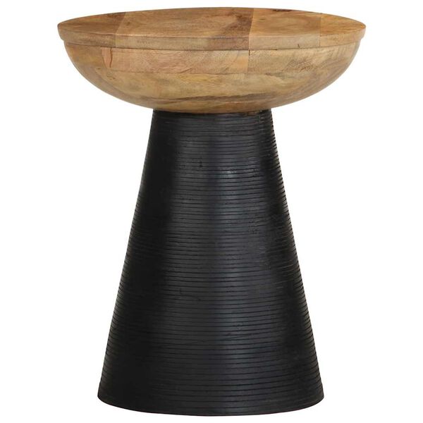 vidaXL Table d'appoint noir Ø37x45 cm bois de manguier massif
