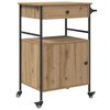 vidaXL Chariot de cuisine Ch&ecirc;ne artisanal 56 x 43 x 89,5 cm