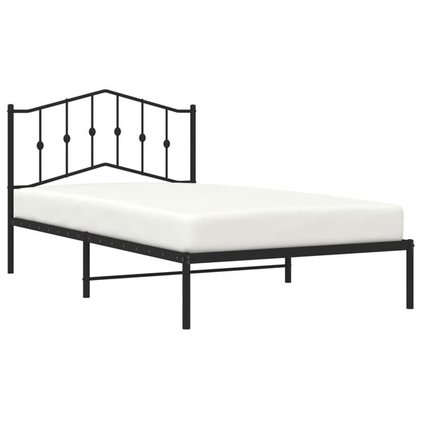 vidaXL Cadre de lit métal sans matelas avec tête de lit noir 107x203cm