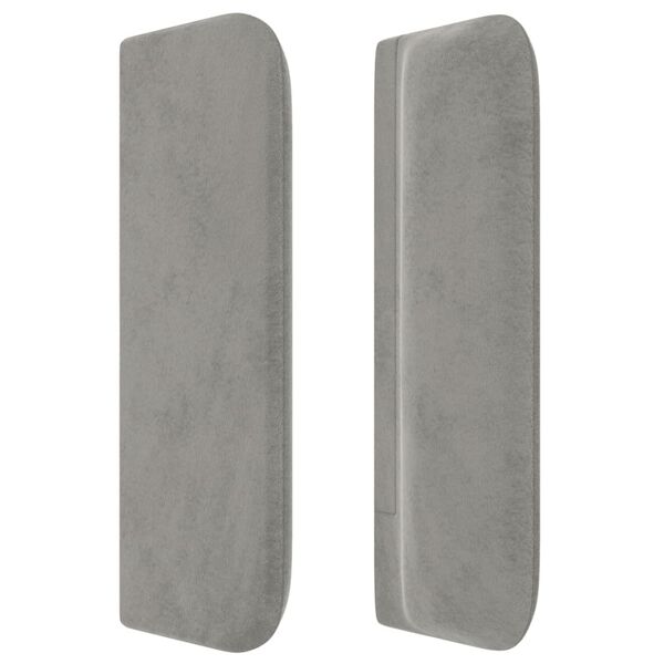 vidaXL T&ecirc;te de lit avec oreilles Gris clair 183x16x78/88 cm Velours