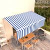vidaXL Auvent r&eacute;tractable manuel avec store 5x3 m Bleu et blanc