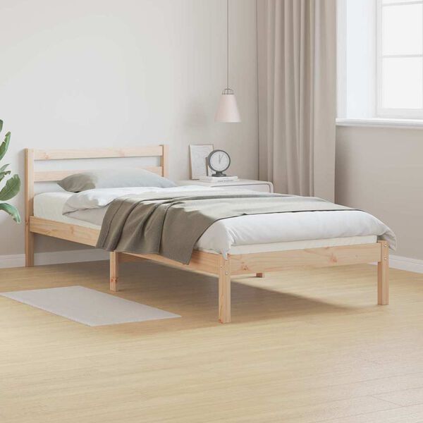 vidaXL Cadre de lit Marron 215,5 x 85,5 x 69,5 cm Bois de Pin Massif