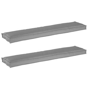 vidaXL Set de coussins de palette 2 pcs Gris 180 x 40 x 8 cm