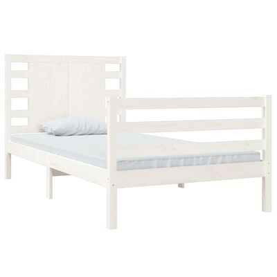 vidaXL Cadre de lit sans matelas blanc 90x200 cm bois de pin massif