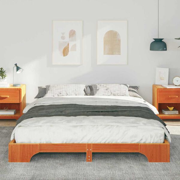 vidaXL Cadre de lit Marron 160 x 210 cm Pin massif