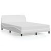 vidaXL Cadre de lit Dover blanc 137x190 cm similicuir