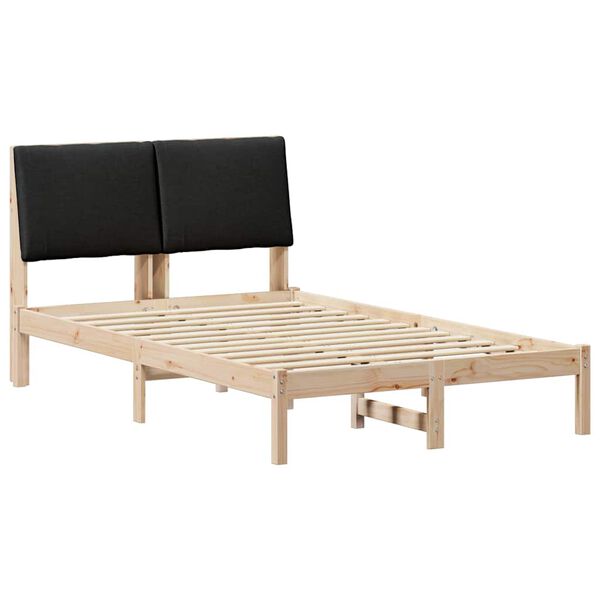vidaXL Cadre de lit Marron et noir 120 x 200 cm Bois massif en pin
