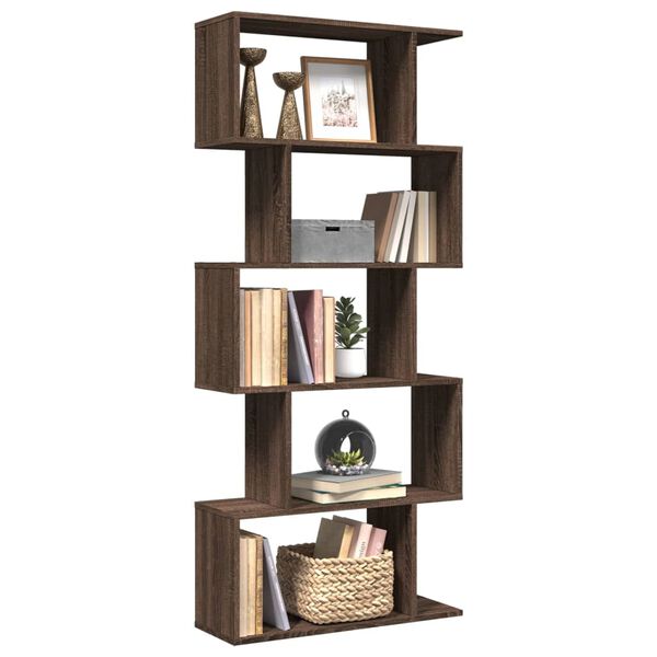 vidaXL &Eacute;tag&egrave;re s&eacute;paratrice de pi&egrave;ce 5 niveaux ch&ecirc;ne marron 70x24x161cm