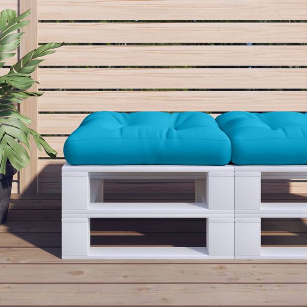 vidaXL Coussin de palette bleu 60x60x12 cm tissu