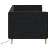 vidaXL Lit avec matelas et USB Noir Tissu 90x200 cm