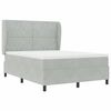 vidaXL Lit &agrave; ressorts avec matelas Gris clair 190 x 140 cm Velours