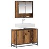 vidaXL Ensemble de mobilier de salle de bain 2 pcs Bois Ancien