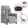 vidaXL Fauteuil de massage inclinable &eacute;lectrique gris clair tissu