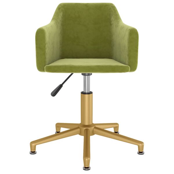 vidaXL Chaise pivotante de salle &agrave; manger Vert clair Velours