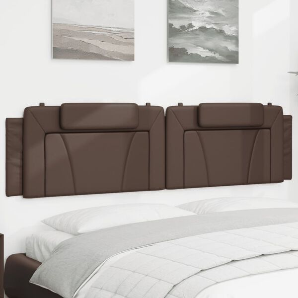 vidaXL Coussin de t&ecirc;te de lit Viana marron 200 cm similicuir