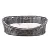 D&D Lit rustique pour chiens avec coussin XS Rotin Gris