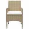 vidaXL Ensemble &agrave; manger de jardin 7 pcs Beige