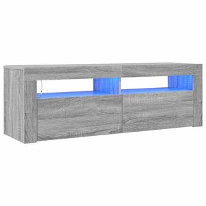 vidaXL Meuble TV avec lumi&egrave;res LED sonoma gris 120x35x40 cm
