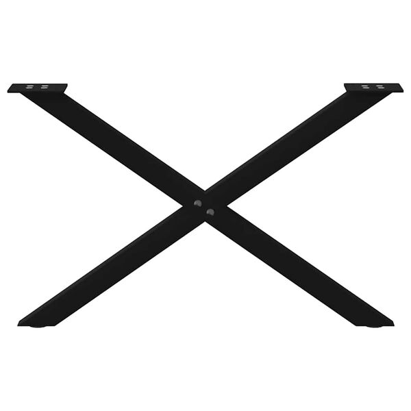 vidaXL Pieds de table basse en forme de X, 2 pièces, noir, 70 x (42-43) cm, acier