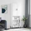 vidaXL Buffet haut Blanc 69,5x34x180 cm Bois d'ing&eacute;nierie