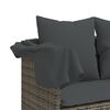 vidaXL Chaise longue avec auvent et coussins gris r&eacute;sine tress&eacute;e