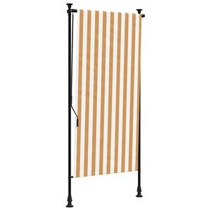 vidaXL Store roulant d'ext&eacute;rieur orange et blanc 120x270cm tissu acier
